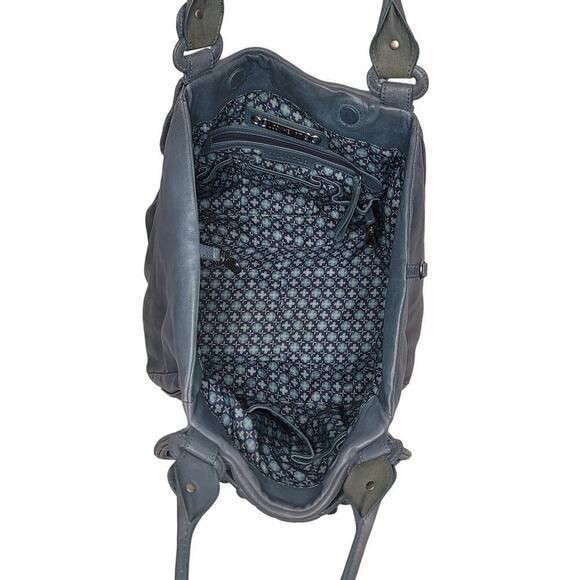 Lockheart Navy Blue Natalia Convertible Wide Bottom 3D Embellished Handbag - Picture 8 of 12